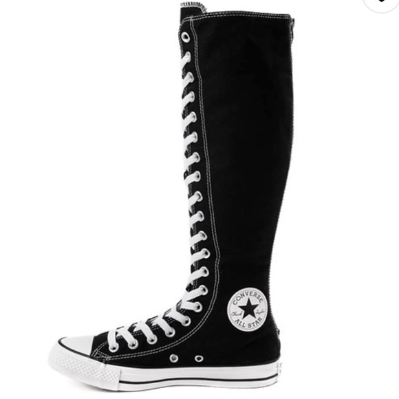 CONVERSE KNEE HIGH LACE-UP CHUCK TAYLOR ALL STAR XXHI BLACK & WHITE SIZE 5 NEW - Picture 1 of 10